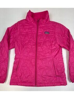 Patagonia Girls Large 12 Nano Puff Jacket Pink PrimaLoft Insulated Quilted